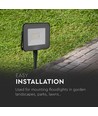 V-Tac Erdspieß für LED-Flutlichtstrahler - Durchmesser 6 cm, Höhe 26,5 cm