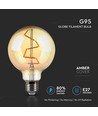 E27 4W LED Globe-Lampe - Ø9,5 cm, Kohlefaden, extra warmweiß, 2200K