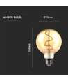 E27 4W LED Globe-Lampe - Ø9,5 cm, Kohlefaden, extra warmweiß, 2200K