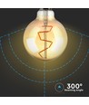 E27 4W LED Globe-Lampe - Ø9,5 cm, Kohlefaden, extra warmweiß, 2200K