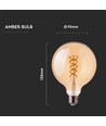 E27 dekorative LED Globe-Lampe - Spiral-Filament, 5W, extra warmweiß