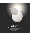 5W LED Wandleuchte Weiß - IP20 Innenbereich, rund, drehbar, inkl. Leuchtmittel