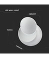 5W LED Wandleuchte Weiß - IP20 Innenbereich, rund, drehbar, inkl. Leuchtmittel