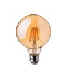 E27 8W dimmbare LED Globe-Lampe - Ø12,5 cm, Kohlefaden, extra warmweiß