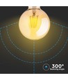E27 8W dimmbare LED Globe-Lampe - Ø12,5 cm, Kohlefaden, extra warmweiß