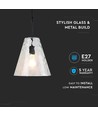 V-Tac moderne Pendelleuchte - Kegelförmiges Glas, Ø27 cm, E27