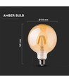 E27 6W LED Globe-Lampe - Kohlefaden-Optik, Ø12,5 cm, Extrawarmweiß, 2200K