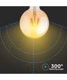E27 6W LED Globe-Lampe - Kohlefaden-Optik, Ø12,5 cm, Extrawarmweiß, 2200K