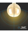 E27 8W dimmbare LED Riesen-Globebirne - Ø20 cm, Kohlefaden-Optik, extra warmweiß, 2000K
