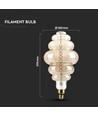 E27 8W dimmbare LED Riesen-Globebirne - Ø20 cm, Kohlefaden-Optik, extra Warmweiß, 1800K