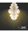E27 8W dimmbare LED Riesen-Globebirne - Ø20 cm, Kohlefaden-Optik, extra Warmweiß, 1800K