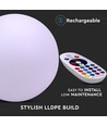 V-Tac RGB LED Kugel - Wiederaufladbar, mit Fernbedienung, Ø40 cm