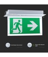 V-Tac Deckenmontiertes/Eingebautes LED-Exit-Schild - 2W, Samsung LED-Chip