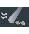 Alu-Eckprofil 30x30 für IP65 und IP68 LED-Streifen - 2 Meter, inkl. mattiertem Abdeckung und Clips