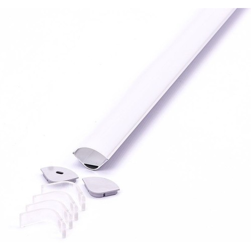 Alu-Eckprofil 30x30 für IP65 und IP68 LED-Streifen - 2 Meter, inkl. mattiertem Abdeckung und Clips
