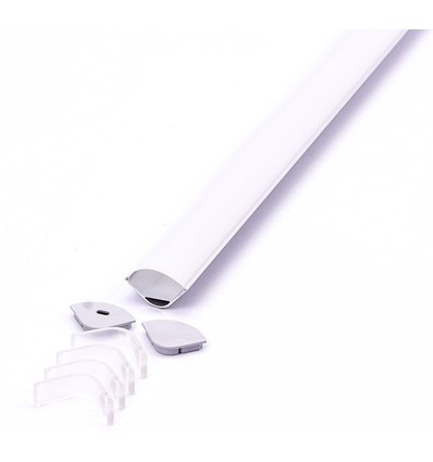 Alu-Eckprofil 30x30 für IP65 und IP68 LED-Streifen - 2 Meter, inkl. mattiertem Abdeckung und Clips