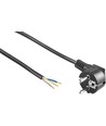 1,5 Meter Stromkabel - 250V, IP20 Innenbereich, Schwarz, Schuko-Stecker und abisolierte Enden, 16A
