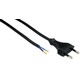 1,5 Meter Stromkabel, 250V - IP20 Innenbereich, Schwarz, Eurostecker und abisolierte Enden, 2,5A