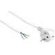 1,5 Meter Stromkabel - 250V, IP20 Innenbereich, Weiß, Schuko-Stecker und abisolierte Enden, 16A