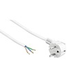1,5 Meter Stromkabel - 250V, IP20 Innenbereich, Weiß, Schuko-Stecker und abisolierte Enden, 16A