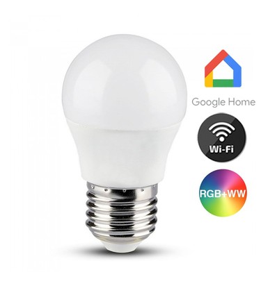 E27 5W Smart Home Tropfen LED-Lampe - G45, Tuya/Smart Life, kompatibel mit Google Home, Alexa und Smartphones