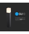 V-Tac quadratische Außenlampe - Schwarz, 50 cm, IP54, GU10 Fassung, ohne Leuchtmittel, 230V