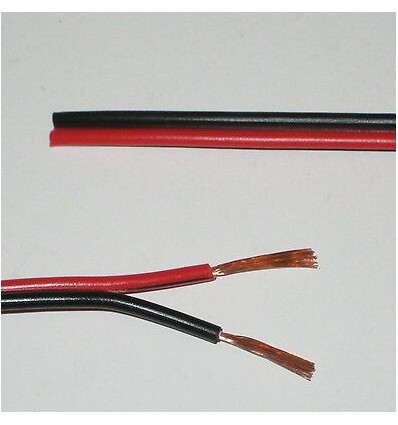 12-24V Kabel rot/schwarz - 2x0,5mm², Meterware, mind. 5 Meter