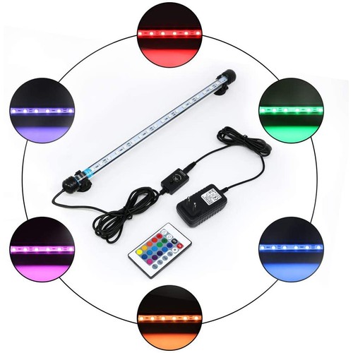 28 cm RGB Aquariumleuchte - 3W LED, mit Saugnäpfen, IP67, Speicherfunktion