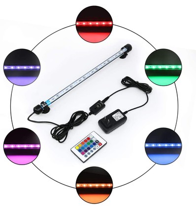 57 cm RGB Aquariumleuchte - 6W LED, mit Saugnäpfen, IP67, Speicherfunktion