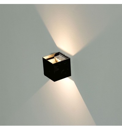12W LED-Wandleuchte - IP65 Außenbereich, Schwarz, quadratisch, verstellbarer Abstrahlwinkel, inkl. Leuchtmittel