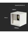 12W LED Wandleuchte Weiß - IP65 Außenbereich, quadratisch, verstellbarer Abstrahlwinkel, inkl. Leuchtmittel