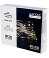 4 m warmweiß LED-Lichterkette für Weihnachten - 80 LEDs, Innenbereich, batteriebetrieben