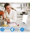 LED-Lichttherapielampe mit Timer/Alarm - 18W, weiß/blau, 10.000 LUX, integrierter Akku