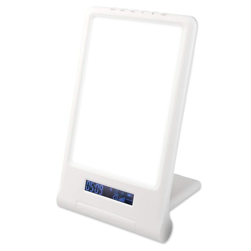 LED-Lichttherapielampe mit Timer/Alarm - 18W, weiß/blau, 10.000 LUX, integrierter Akku