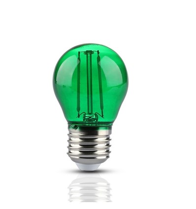 E27 2W LED Tropfenlampe - Grün, Kohlefaden