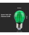 E27 2W LED Tropfenlampe - Grün, Kohlefaden
