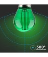 E27 2W LED Tropfenlampe - Grün, Kohlefaden