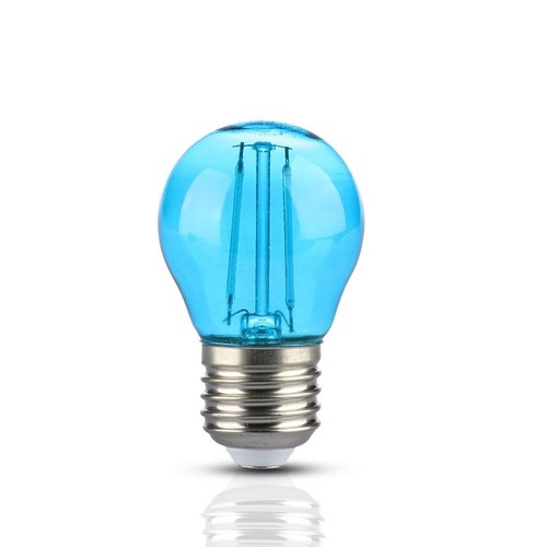 E27 2W LED Tropfenlampe - Blau, Filament
