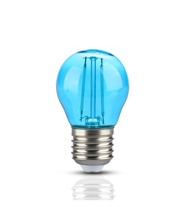 E27 2W LED Tropfenlampe - Blau, Filament