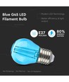 E27 2W LED Tropfenlampe - Blau, Filament