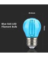 E27 2W LED Tropfenlampe - Blau, Filament