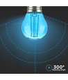 E27 2W LED Tropfenlampe - Blau, Filament