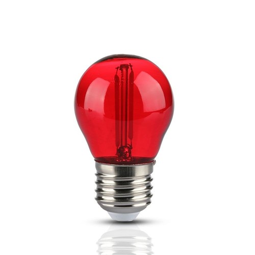 E27 2W LED Tropfenlampe - Rot, Kohlefaden