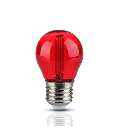 E27 2W LED Tropfenlampe - Rot, Kohlefaden
