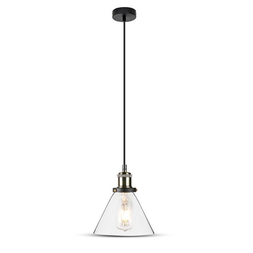 V-Tac moderne Pendelleuchte - Transparentes Glas, Ø18 cm, E27