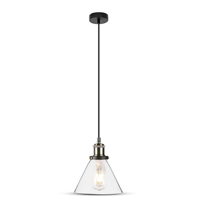 V-Tac moderne Pendelleuchte - Transparentes Glas, Ø18 cm, E27