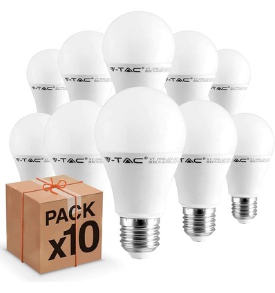 10er Pack E27 9W LED-Leuchtmittel - 200 Grad