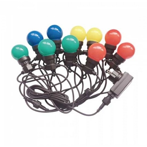 V-Tac LED-Lichterkette mit 10 Stück 0,5W RGB-Lampen - 5 Meter, 230V, inkl. Leuchtmittel