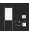 V-Tac 10W LED Gartenlampe - Schwarz, 80 cm, IP65, 230V