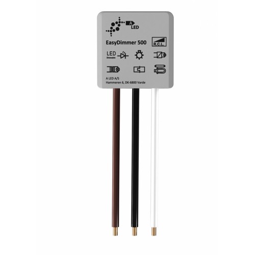 EasyDimmer500 - 250W LED-Dimmer, Wippschalter/Push-Dimmer, Wechselschaltung, zum Einbau